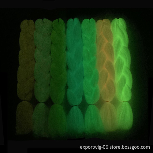 Glow Hair Fluorescence Light Dark in Braiding Hair Jumbo Synthetic Braids for Women Daily Cosplay Party Shining Hair in Dark